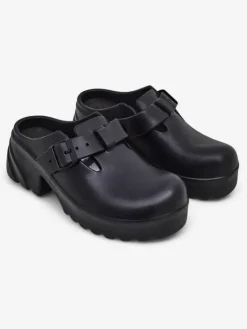 Klapki Na Obcasie^Royalfashion Damskie gumowe klapki na obcasie Voxones czarny