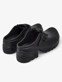 Klapki Na Obcasie^Royalfashion Damskie gumowe klapki na obcasie Voxones czarny