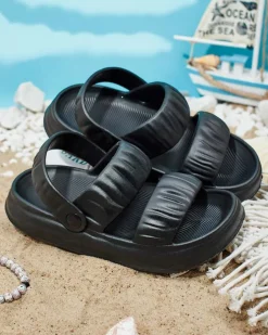 Klapki Płaskie|Klapki Basenowe^Royalfashion Damskie gumowe klapki Mallis czarny