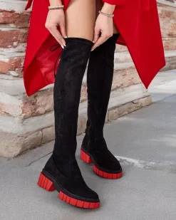 Kozaki Na Płaskim Obcasie|Kozaki Z Ociepleniem^Royalfashion Damskie kozaki za kolano Staroll