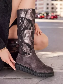 Kozaki Z Ociepleniem|Kozaki Do Kolana^Royalfashion Damskie kozaki do kolana Molis