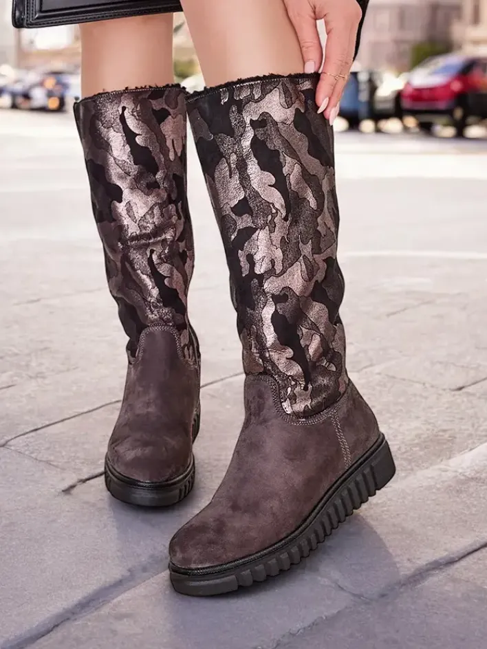 Kozaki Z Ociepleniem|Kozaki Do Kolana^Royalfashion Damskie kozaki do kolana Molis