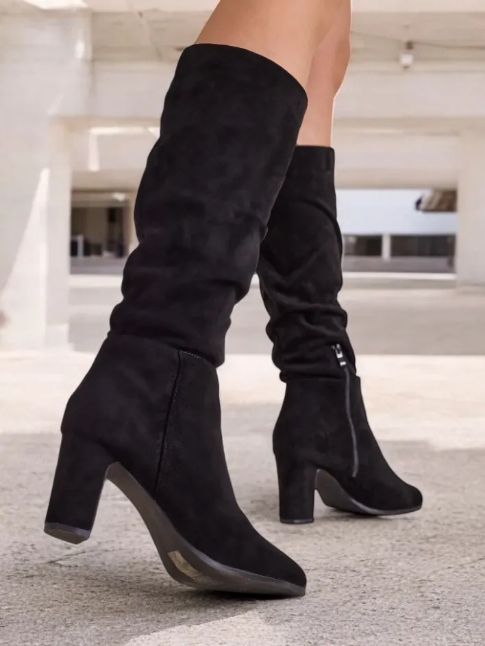 Kozaki Na Obcasie|Kozaki Bez Ocieplenia^Royalfashion Damskie kozaki Veriozo czarny