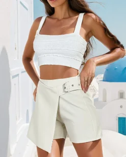 Krótkie Spodenki^Royalfashion Damskie krótkie spodenki a'la spódniczka zielony