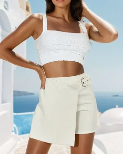 Krótkie Spodenki^Royalfashion Damskie krótkie spodenki a'la spódniczka zielony