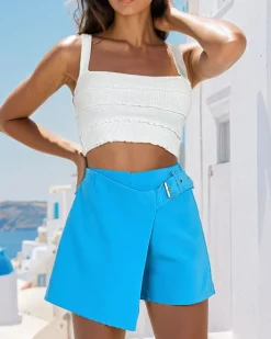 Krótkie Spodenki^Royalfashion Damskie krótkie spodenki a'la spódniczka turkusowy