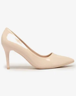 Szpilki|Klasyczne^Royalfashion Damskie lakierowane czółenka na szpilce Emeriers beżowy