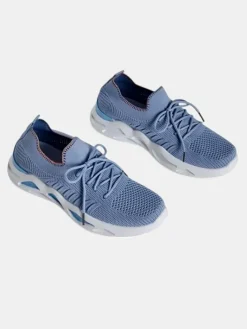 Bieganie, Ćwiczenia I Trening^Royalfashion Damskie materiałowe buty sportowe Rinsel Jasnoniebieski