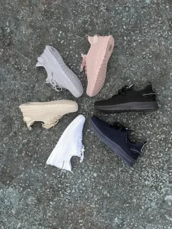 Bieganie, Ćwiczenia I Trening^Royalfashion Damskie materiałowe buty sportowe Rinsel Jasny szary