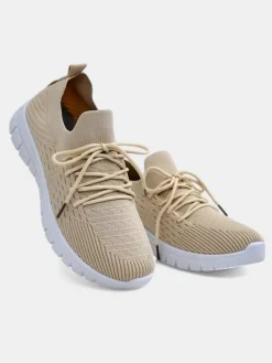 Bieganie, Ćwiczenia I Trening^Royalfashion Damskie materiałowe buty sportowe Orycyss beżowy