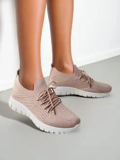 Bieganie, Ćwiczenia I Trening^Royalfashion Damskie materiałowe buty sportowe Orycyss różowy