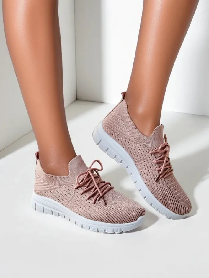 Bieganie, Ćwiczenia I Trening^Royalfashion Damskie materiałowe buty sportowe Orycyss różowy