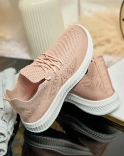 Bieganie, Ćwiczenia I Trening^Royalfashion Damskie materiałowe buty sportowe Vobullo różowy