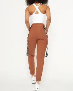 Spodnie Cargo|Spodnie Dresowe^Royalfashion Damskie materiałowe spodnie typu bojówki z szelkami w kolorze Camel