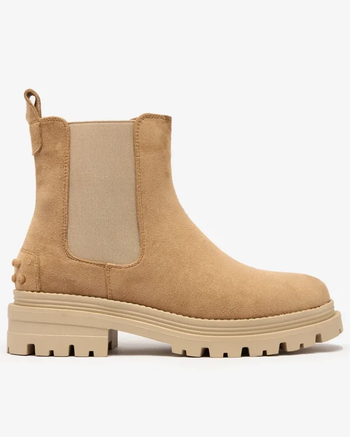 Botki Z Delikatnym Ociepleniem|Botki Na Płaskim Obcasie^Royalfashion Damskie ocieplane botki w kolorze Comfy Walk Camel