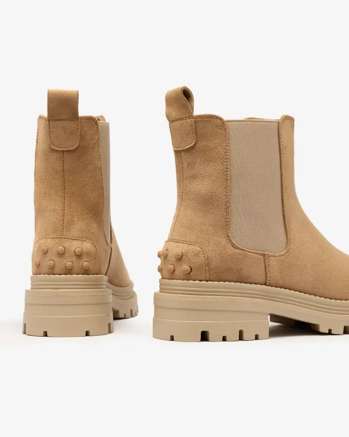 Botki Z Delikatnym Ociepleniem|Botki Na Płaskim Obcasie^Royalfashion Damskie ocieplane botki w kolorze Comfy Walk Camel