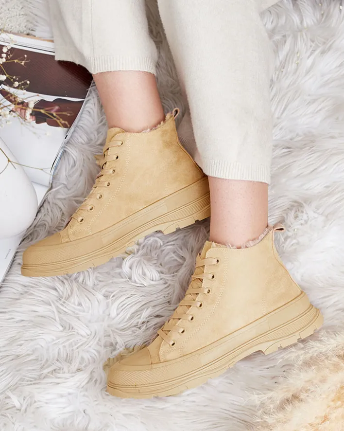 Trampki|Ocieplane^Royalfashion Damskie ocieplane buty sportowe a'la trampki Benvilo khaki