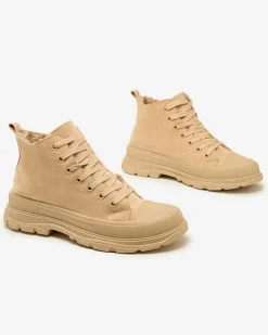 Trampki|Ocieplane^Royalfashion Damskie ocieplane buty sportowe a'la trampki Benvilo khaki