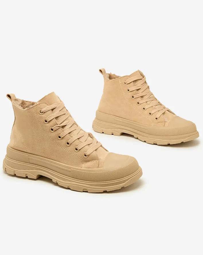 Trampki|Ocieplane^Royalfashion Damskie ocieplane buty sportowe a'la trampki Benvilo khaki