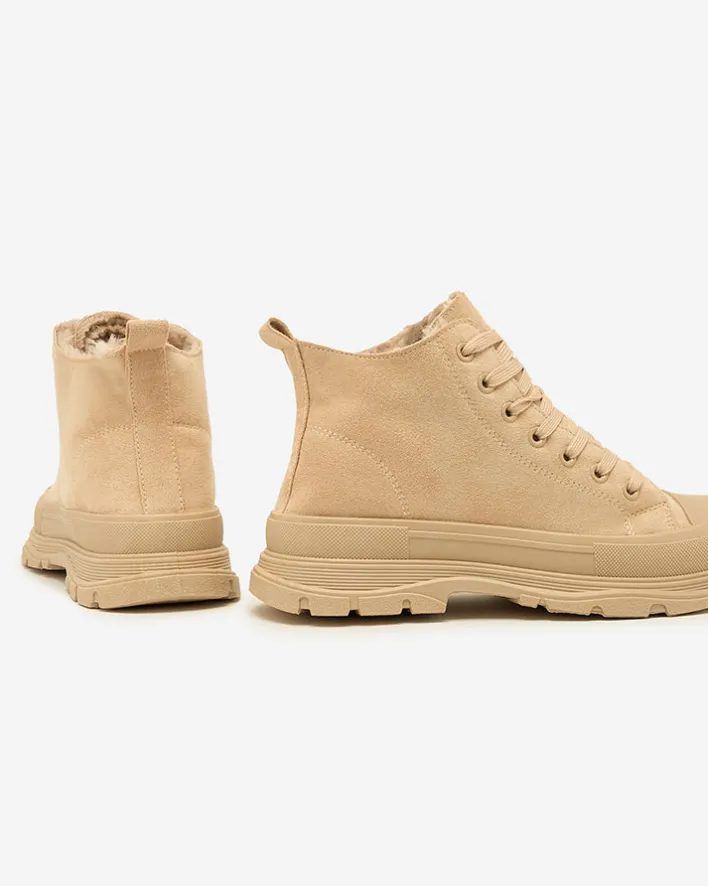 Trampki|Ocieplane^Royalfashion Damskie ocieplane buty sportowe a'la trampki Benvilo khaki