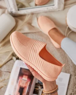 Półbuty^Royalfashion Damskie półbuty Sefella Jasnoróżowy