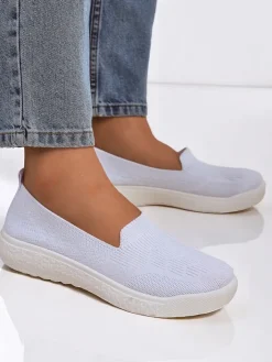 Półbuty^Royalfashion Damskie półbuty slip on Rivo Sprint biały