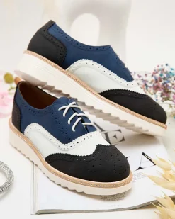 Półbuty^Royalfashion Damskie półbuty sznurowane Novlas czarny