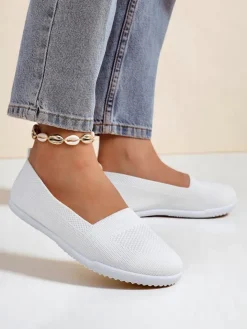 Półbuty^Royalfashion Damskie półbuty slip on AirLace biały