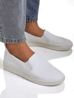 Półbuty^Royalfashion Damskie półbuty slip on Nexo Rush biały