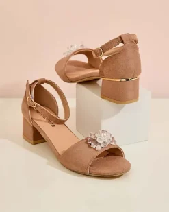 Buty Na Wielkie Wyjście|Sandały Na Słupku^Royalfashion Damskie sandały z kryształkami Voleso brązowy