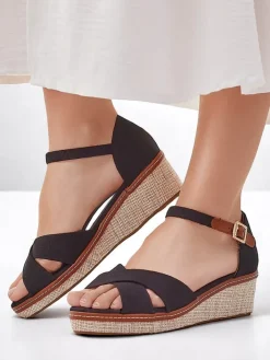 Sandały Na Koturnie^Royalfashion Damskie sandały na koturnie bez palca Terrific czarny