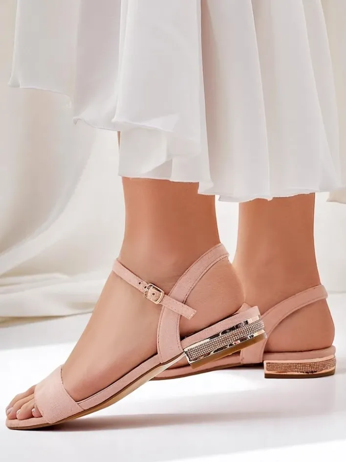 Ugc|Sandały Płaskie^Royalfashion Damskie sandały na płaskiej podeszwie Aronies różowy