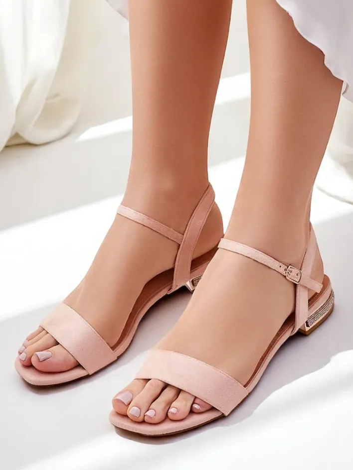 Ugc|Sandały Płaskie^Royalfashion Damskie sandały na płaskiej podeszwie Aronies różowy