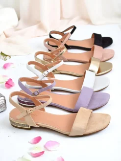 Ugc|Sandały Płaskie^Royalfashion Damskie sandały na płaskiej podeszwie Aronies różowy