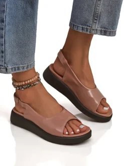 Sandały Płaskie^Royalfashion Damskie sandały na grubszej podeszwie Luna Shines różowy