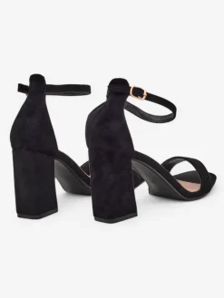 Buty Na Wielkie Wyjście|Sandały Na Słupku^Royalfashion Damskie sandały eko zamszowe Qwadrat czarny