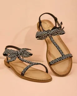 Sandały Płaskie^Royalfashion Damskie sandałki Mian czarny