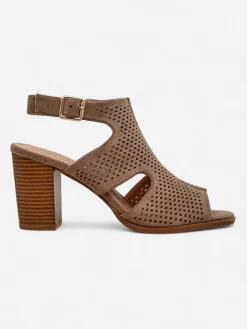 Buty Na Wielkie Wyjście|Sandały Na Słupku^Royalfashion Damskie sandały na słupku ażurowe Abetle jasny brązowy