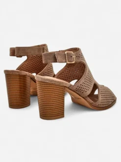 Buty Na Wielkie Wyjście|Sandały Na Słupku^Royalfashion Damskie sandały na słupku ażurowe Abetle jasny brązowy