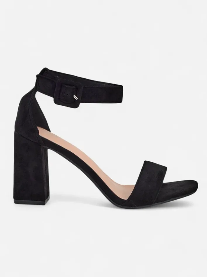 Buty Na Wielkie Wyjście|Sandały Na Słupku^Royalfashion Damskie sandały eko zamszowe Ardeni czarny