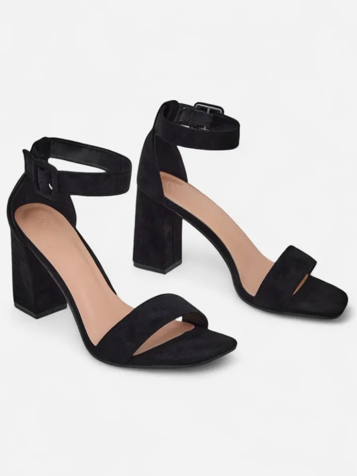 Buty Na Wielkie Wyjście|Sandały Na Słupku^Royalfashion Damskie sandały eko zamszowe Ardeni czarny