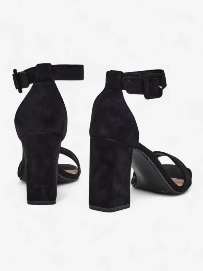 Buty Na Wielkie Wyjście|Sandały Na Słupku^Royalfashion Damskie sandały eko zamszowe Ardeni czarny