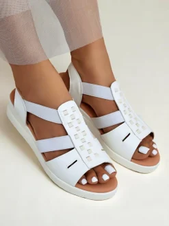 Sandały Na Koturnie^Royalfashion Damskie sandały na niskim koturnie Sora biały