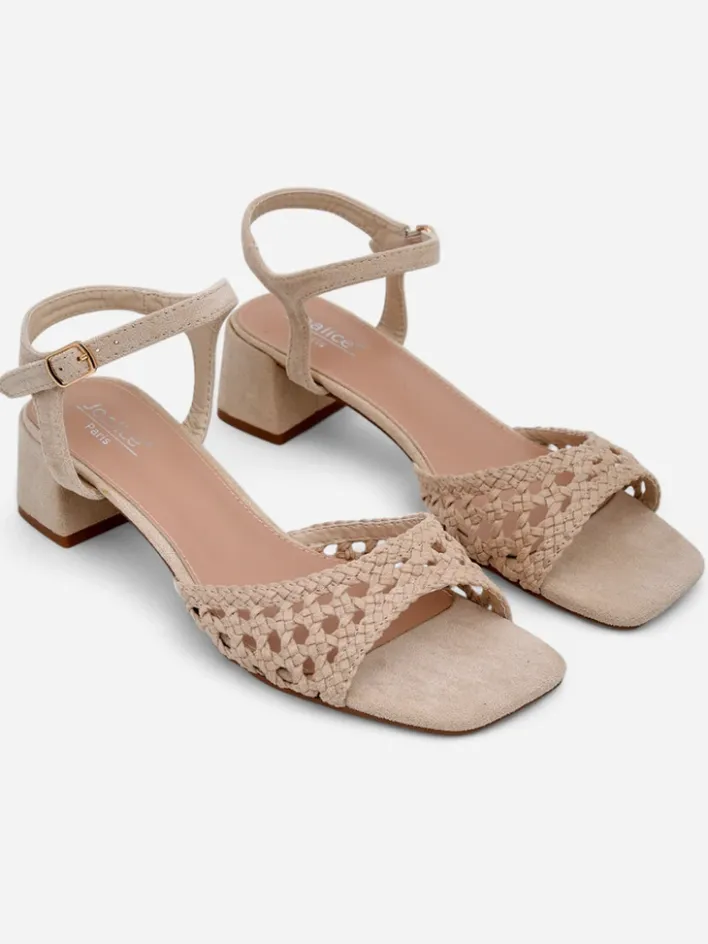 Buty Na Wielkie Wyjście|Sandały Na Słupku^Royalfashion Damskie sandały ażurowe Azopi beżowy