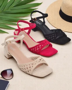 Buty Na Wielkie Wyjście|Sandały Na Słupku^Royalfashion Damskie sandały ażurowe Azopi beżowy