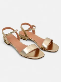 Ugc|Sandały Płaskie^Royalfashion Damskie sandały na płaskiej podeszwie Aronies złoty