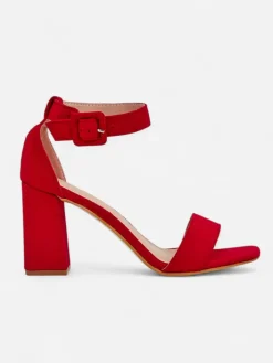 Buty Na Wielkie Wyjście|Sandały Na Słupku^Royalfashion Damskie sandały eko zamszowe Ardeni czerwony