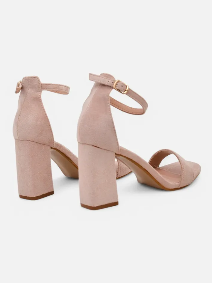 Buty Na Wielkie Wyjście|Sandały Na Słupku^Royalfashion Damskie sandały eko zamszowe Qwadrat beżowy