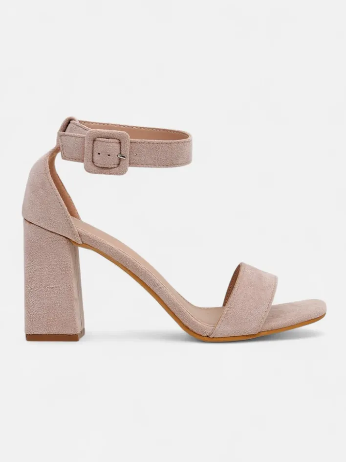 Buty Na Wielkie Wyjście|Sandały Na Słupku^Royalfashion Damskie sandały eko zamszowe Ardeni beżowy