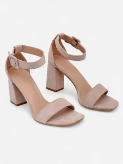 Buty Na Wielkie Wyjście|Sandały Na Słupku^Royalfashion Damskie sandały eko zamszowe Ardeni beżowy